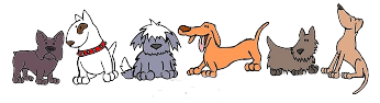 Cute cartoon of dog pack