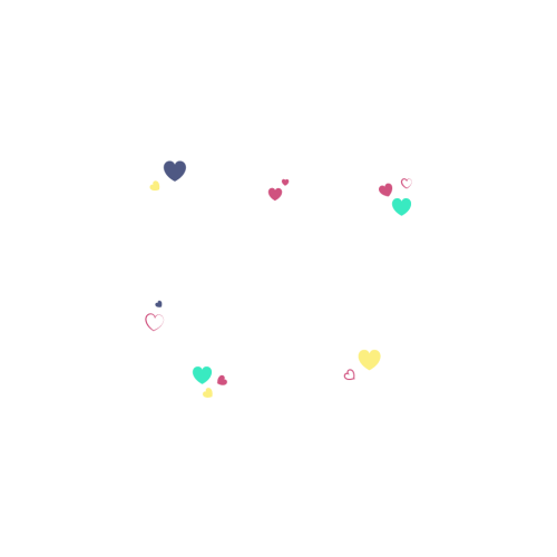 Colorful animated hearts